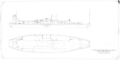 Outboard Profile and Deck View for LANSDOWNE (1884)