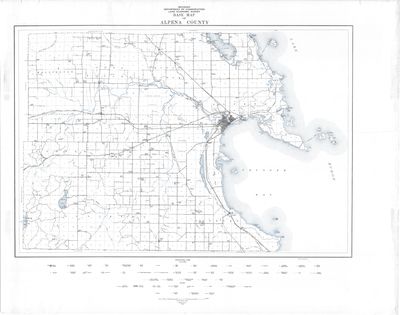 Michigan Department of Conservation and Land Economic Survey Division -- Base Map of Alpena County (1924)