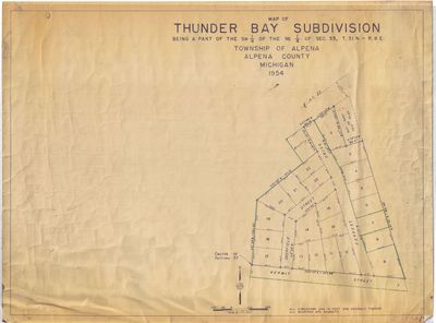 Map of Thunder Bay Subdivision, Township of Alpena, MI (1954)