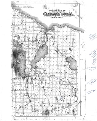 Outline Map of Cheboygan County, Michigan (1902)