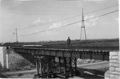 001 Soldier Posing on Reconstructed Bridge