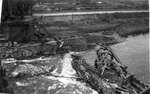 055 Aerial of bridge destruction