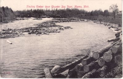 062 Floating timber own Thunder Bay River