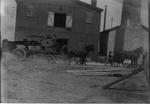 149 Horse drawn wagon carrying large beam apparatus