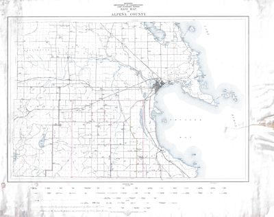 Michigan Department of Conservation Land Economic Survey - Base Map of Alpena County (1924)