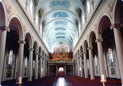 St. Paul's Basilica, Interior looking down main aisle