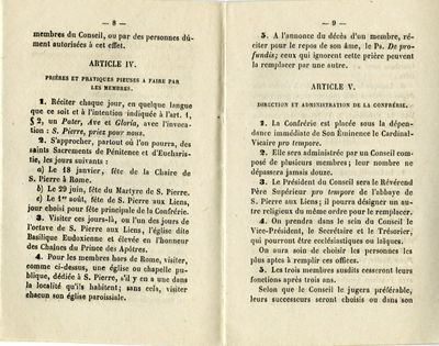 Règlement de la Venerable Confrerie Des Chaines De S. Pierre