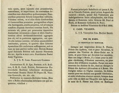 Règlement de la Venerable Confrerie Des Chaines De S. Pierre