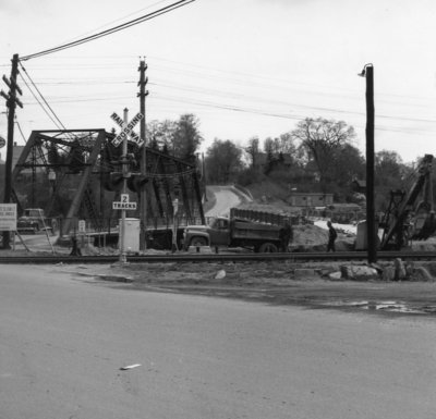 Construction of the new bridge on Taylor Rd. Bracebridge 1961