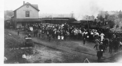 Bracebridge Train Station in the days of steam.