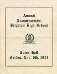 Brighton High School Commencement 1931