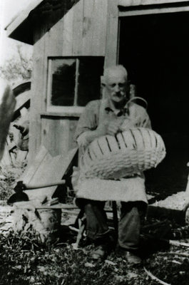 William Nix making an apple basket