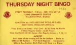 Thursday Night Bingo Notice, Brighton, Ontario, 1980