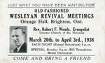 Wesleyan Revival Meetings Notice, Brighton, Ontario, 1938