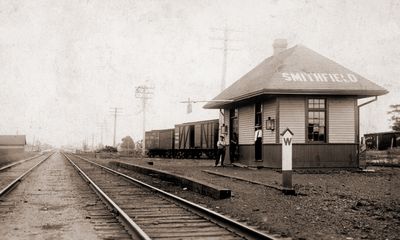 Charley Wade and Percy Hare, Smithfield Train Station, ca. 1915