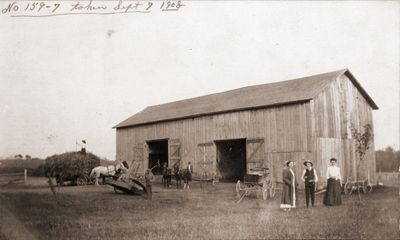 Barn, 2nd Concession, Smithfield, Ontario postcard, 1908