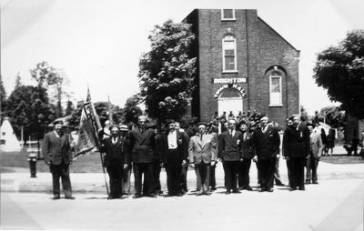 Unknown celebration, possibly Remembrance Day, Brighton Ontario