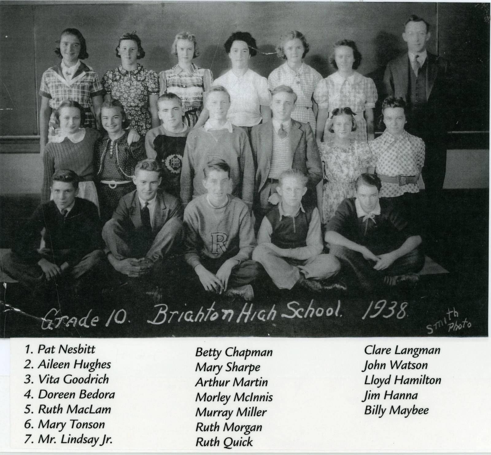 Brighton High School
Grade 10 1938