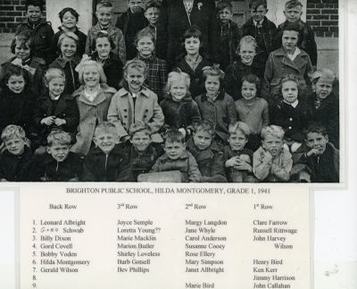 Brighton Public School, Hilda Montgomery, Grade 1, 1941