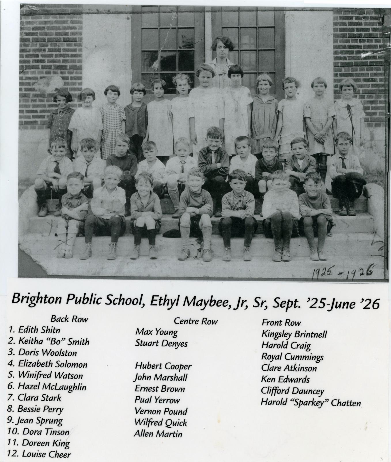 Brighton Public School Junior & Senior 1925 to 1926