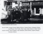 Ames School Bus Gang,  Winter of 1942/1943 ,In front of Rexall on Prince Edward Street, Brighton, Ontario