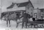 R. E. Craig delivering milk, winter of 1920
