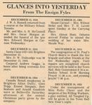 2 newspaper clippings of “Glances into Yesterday from the Ensign Fyles”. Includes advertisement of plays directed by Ruby Cheer in 1923 and 1924