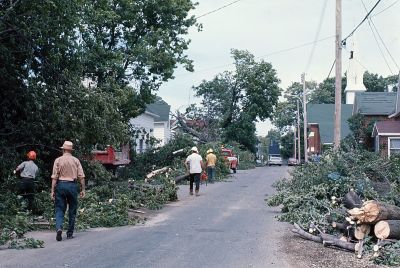 Tornado damage to 60 Main Street, Brighton, Ontario