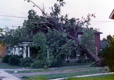 Tornado damage in Brighton, Ontario, Canada.