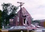 Tornado damage to the Town Hall in Brighton, Ontario, Canada, 1973.