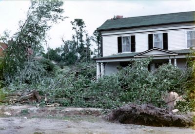 Tornado damage in downtown Brighton, Ontario, Canada, 1973