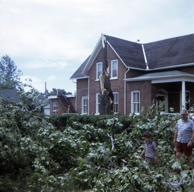 Tornado damage to 91 Main Street, Brighton, Ontario