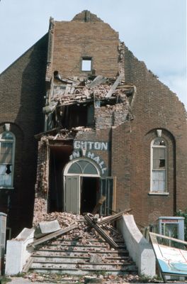 Tornado damage to 60 Main Street, Brighton, Ontario