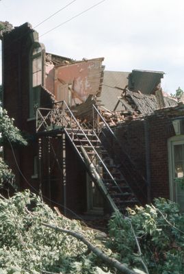 Tornado damage to 60 Main Street, Brighton, Ontario