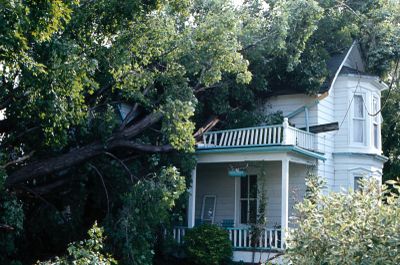 Tornado damage to 17 Division Street, Brighton, Ontario