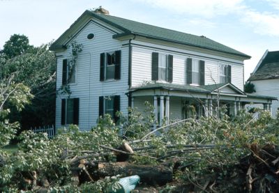 Tornado damage to 96 Main Street, Brighton, Ontario