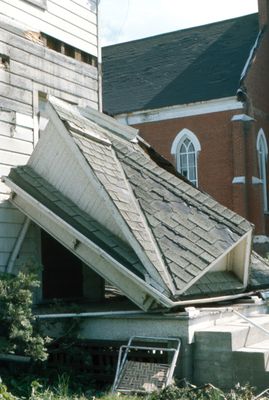 Tornado damage to 92 Main Street, Brighton, Ontario