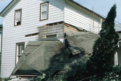 Tornado damage to 92 Main Street, Brighton, Ontario