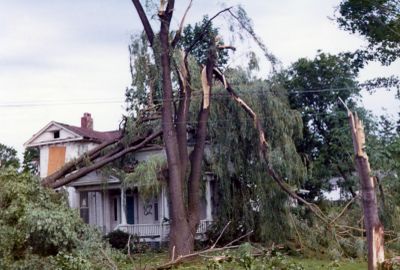 Tornado damage to 82 Main Street, Brighton, Ontario