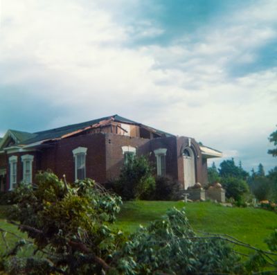 Tornado damage, 112 Main Street, Brighton, Ontario