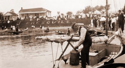 The Government Wharf at the Presqu'ile Hotel, Presqu'ile Point, Brighton, Ontario, Canada