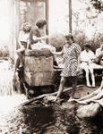 Mission Circle Hike June/43 -m Ruth, Rene, Ruth, Lois, Miss Warder, "Tommy"