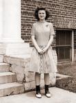 Barbara McCall on the steps of Brighton High School, June 1943. 
taken by Joye Daniels.