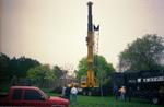 Large equipment preparing to move locomotive Engine Number 2534