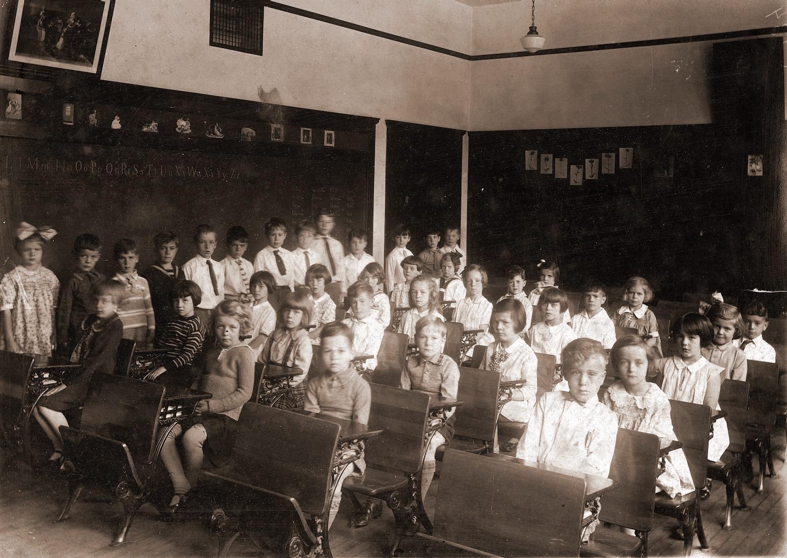 Public school children's class photo 
