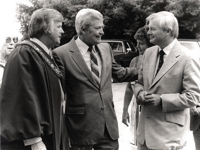 The late Ontario Premier Bill Davis and the late Brighton Mayor Bill Pettingill