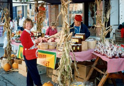 Rundle Farms Stall at Applefest in Brighton, Ontario, Canada in 1991.