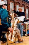 The East Northumberland Secondary School band in the Applefest Parade in Brighton, Ontario, Canada in 1992.