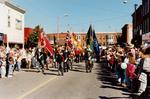 Royal Canadian Legion Colour Party marching in the Applefest Parade in Brighton, Ontario, Canada in 1993.