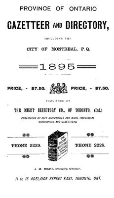 Province of Ontario Gazetteer and Directory, 1895